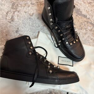 Gucci Black Men's Studded Sneakers